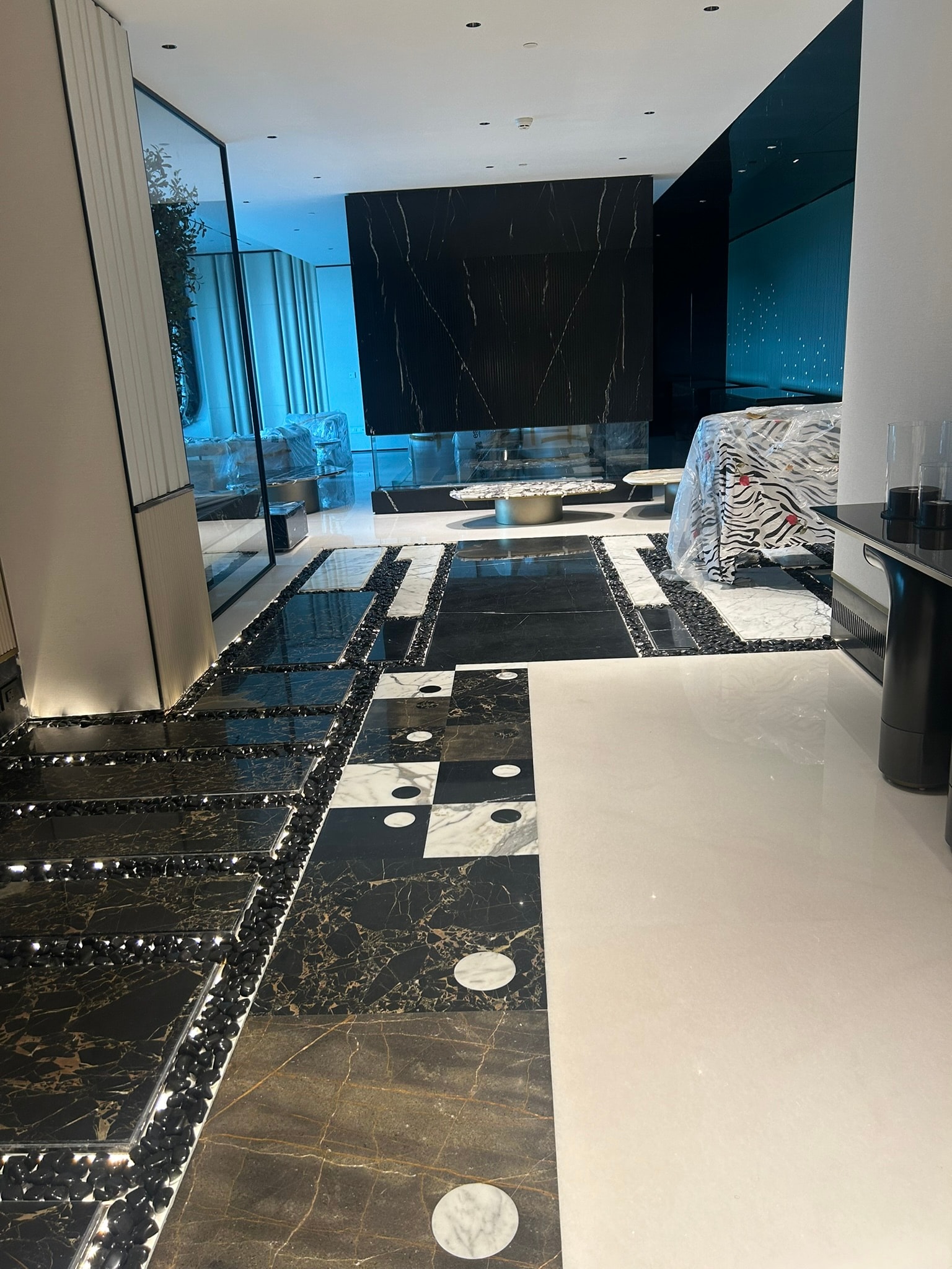 Polished luxury marble floor