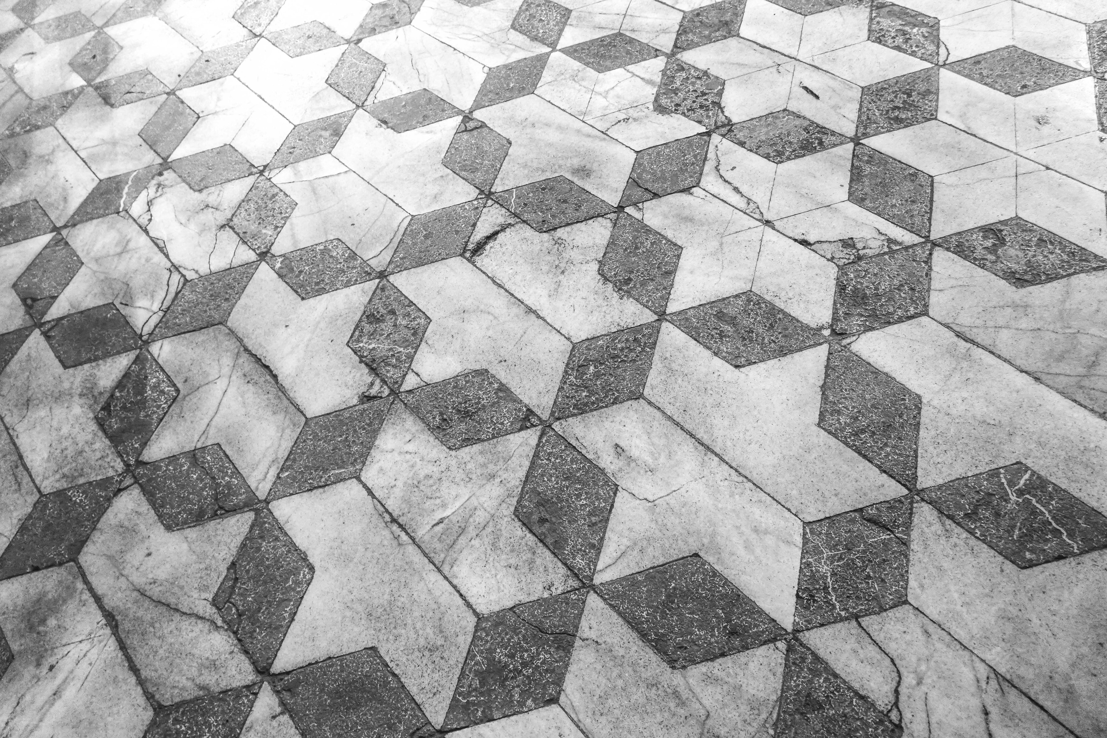 Polished marble floor pattern